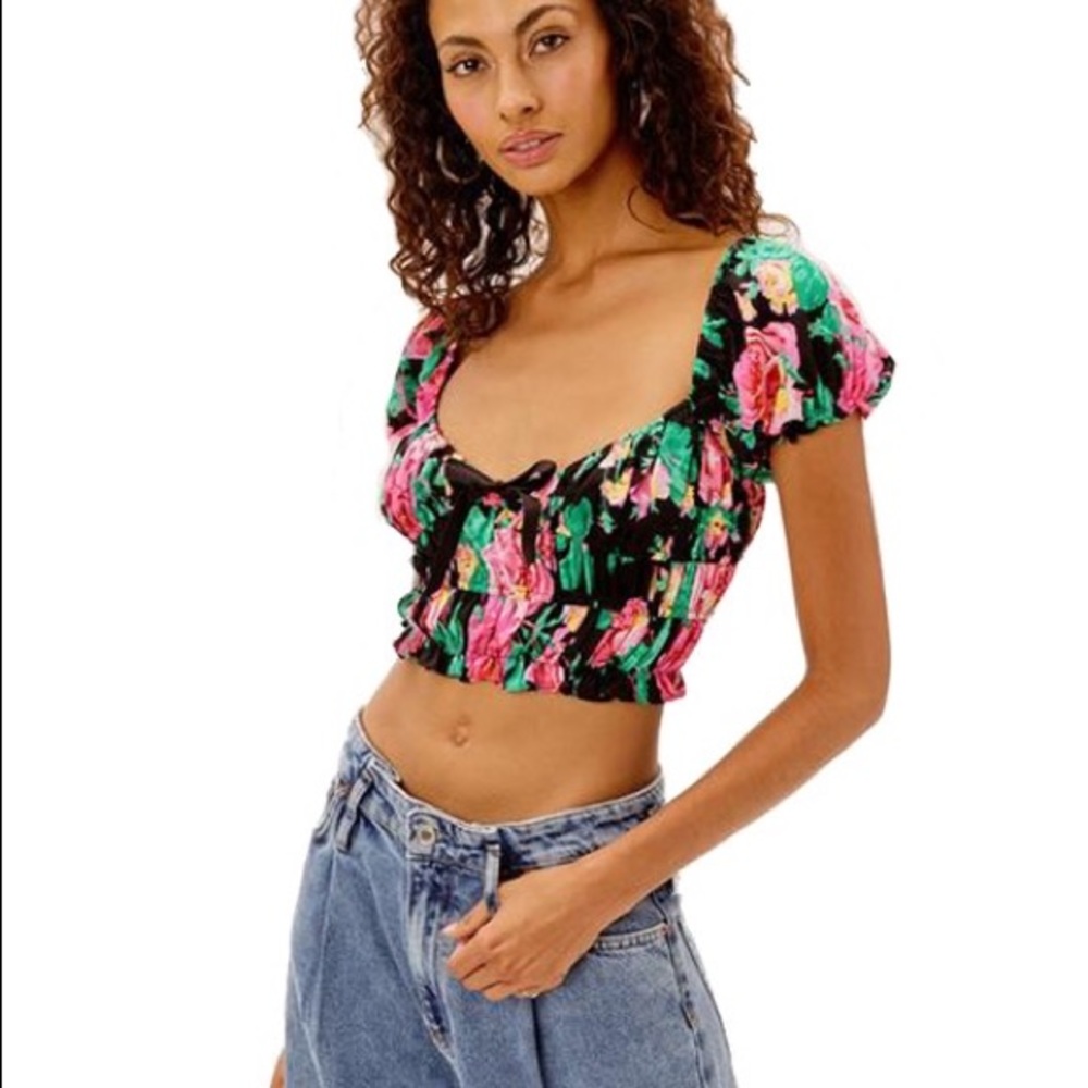 NWT For Love & Lemons Becca Crop Top Size S
